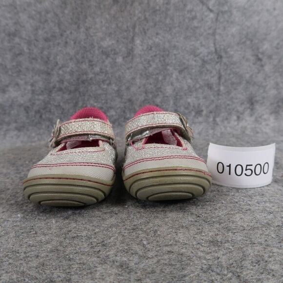 Stride Rite Surprize Shoe Baby 3 Mary Jane Pauline Glitter Adjustable Strap Grey - Picture 3 of 13